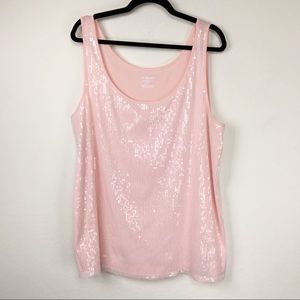 Lane Bryant Pink Sequin Tank